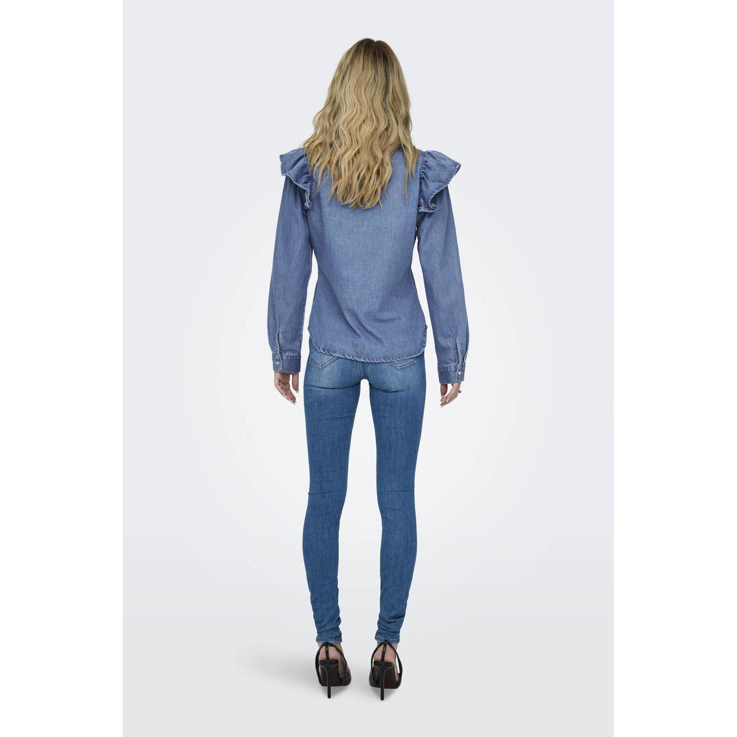 ONLY blouse medium blue denim