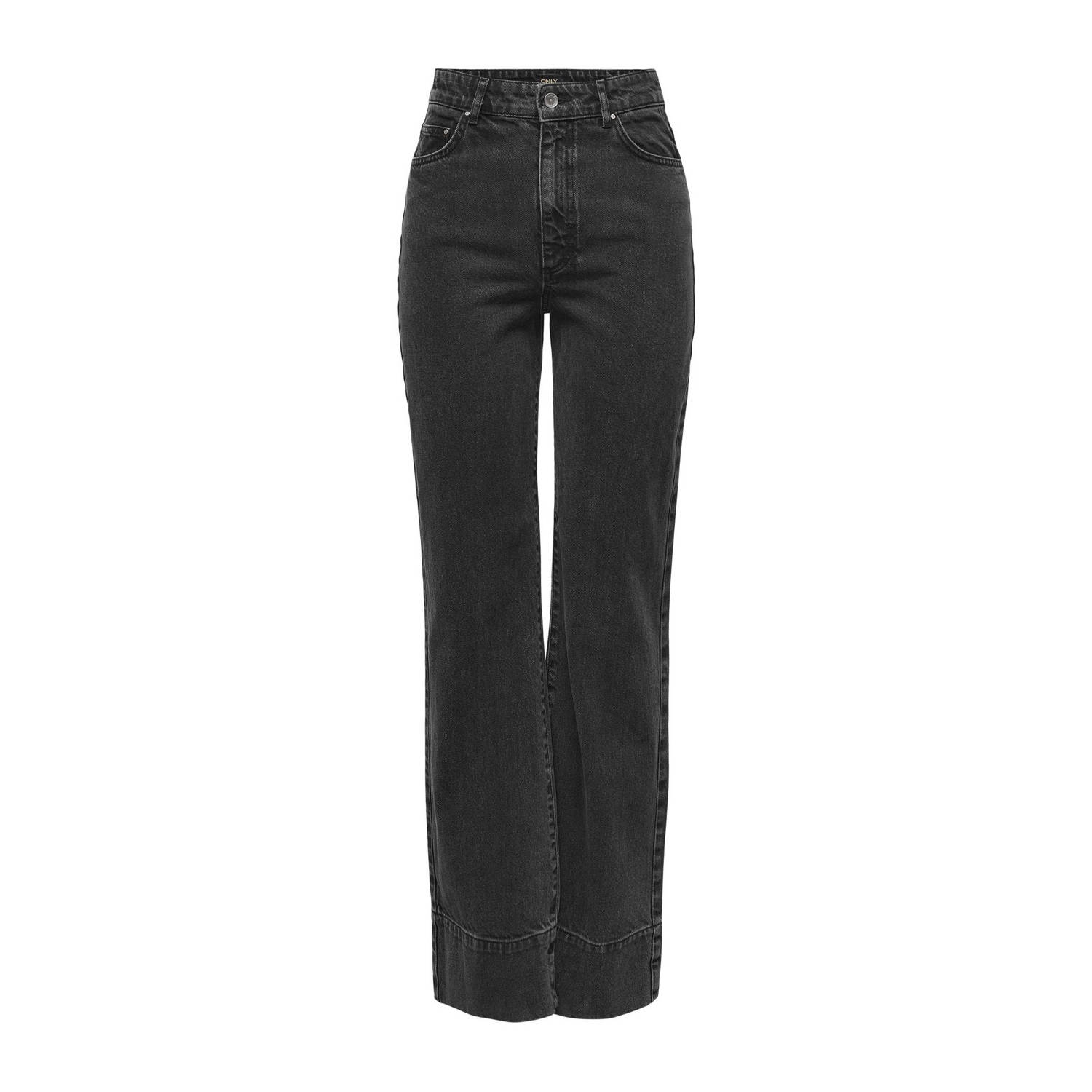 ONLY high waist wide leg jeans ONLCAMILLE black denim