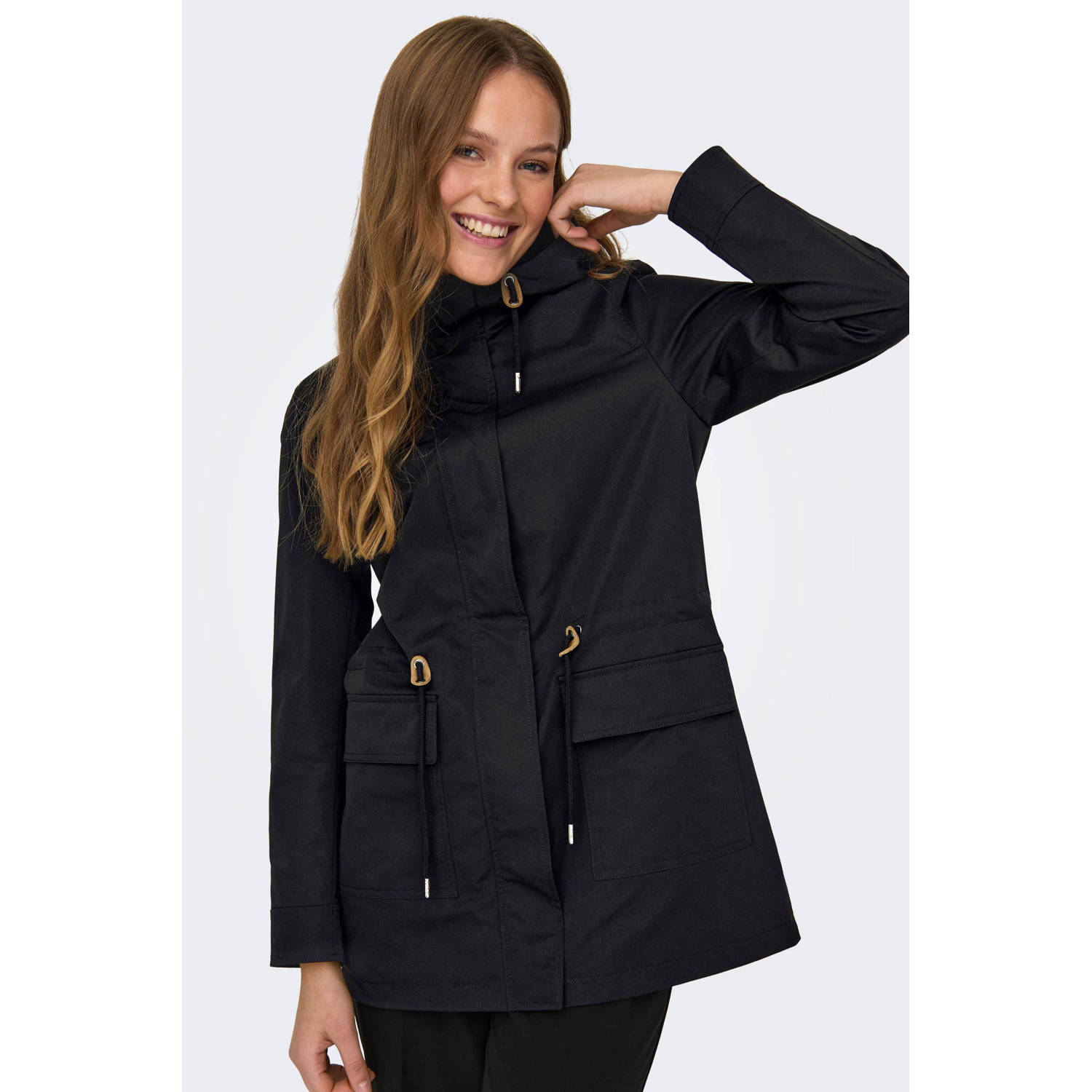 ONLY jas ONLLOUISE van polyester zwart