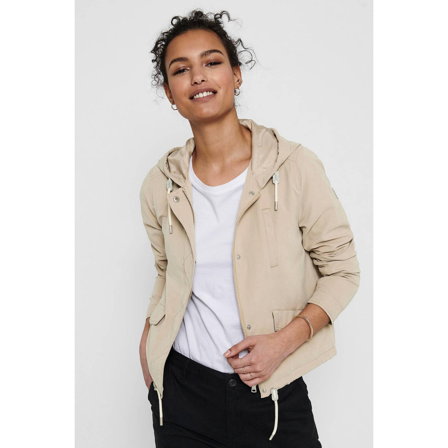 Only Lente Hooded Jas voor Vrouwen Gray Dames