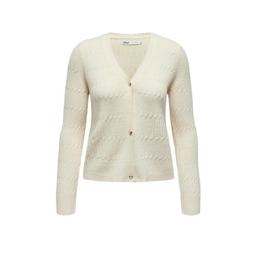 ONLY gebreid vest ONLKATIA met textuur crème afbeelding