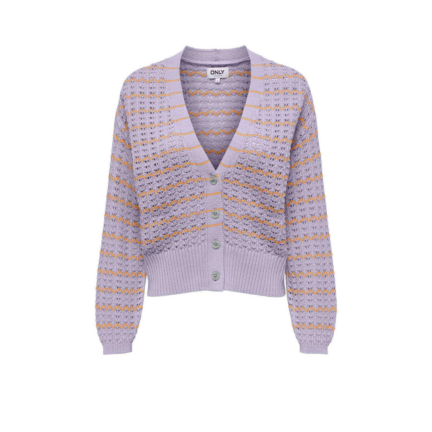 Only Pastel Lila Sinaasappel V-Hals Cardigan Purple Dames