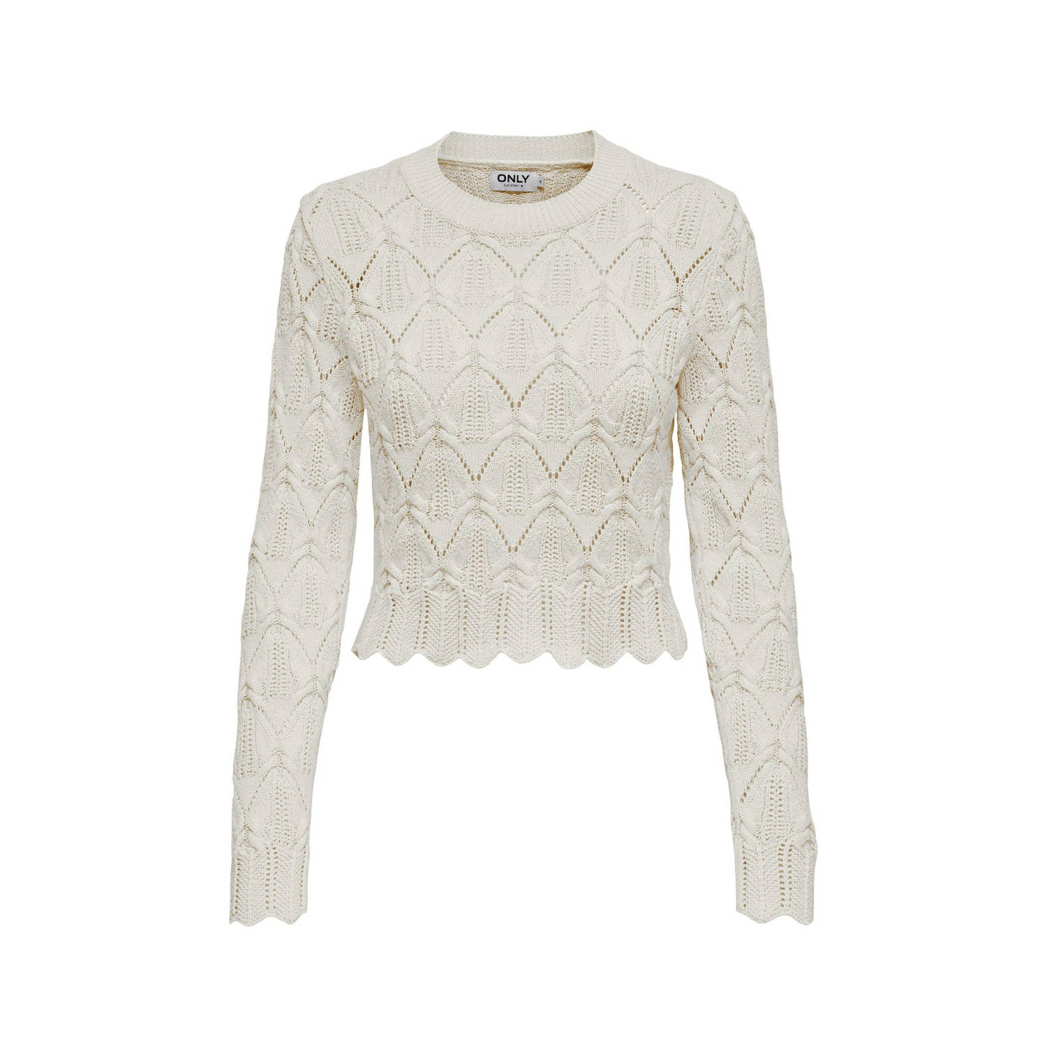 Only Gebreide Crop Sweater voor dames Beige Dames