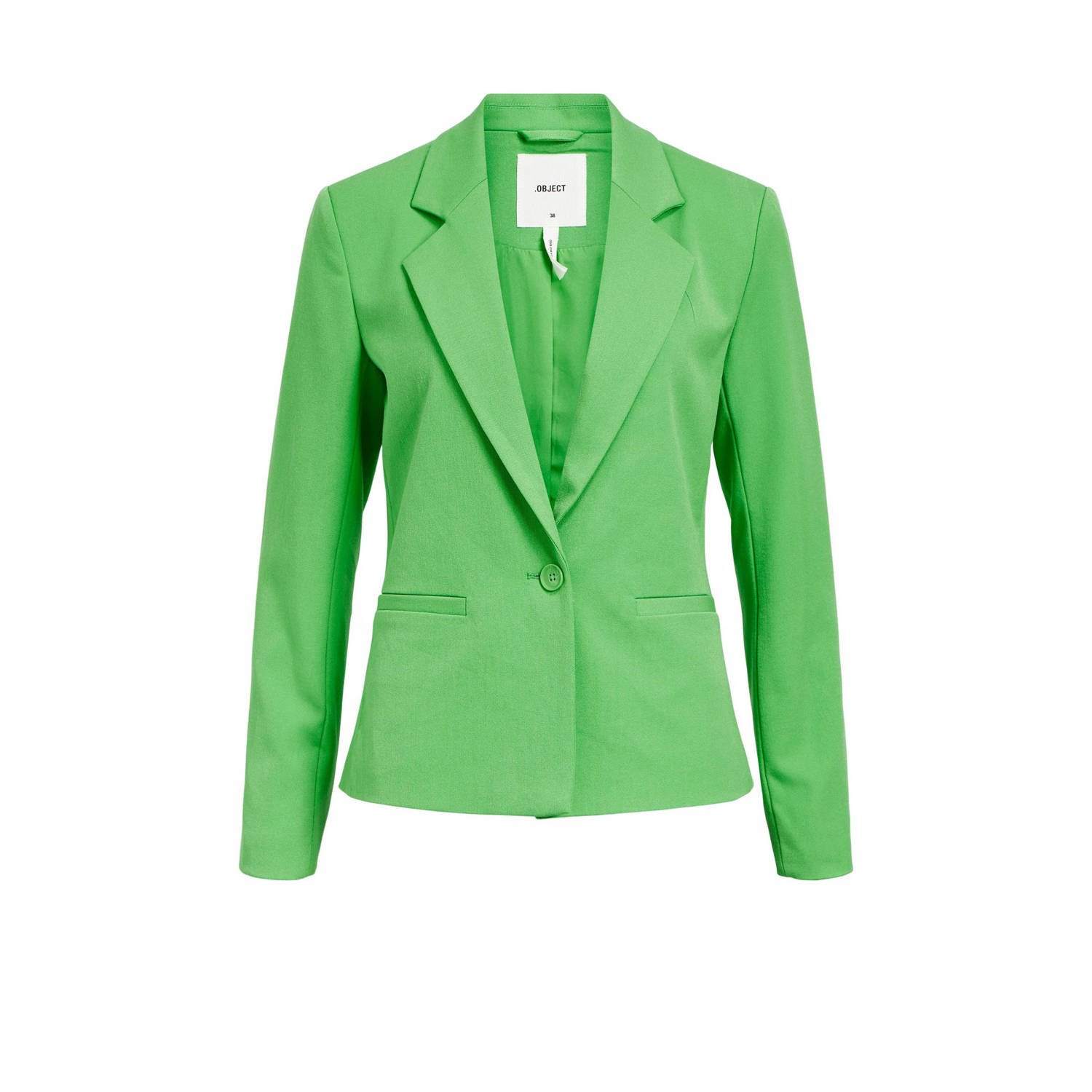 OBJECT rechtvallende blazer OBJLISA van gerecycled polyester groen