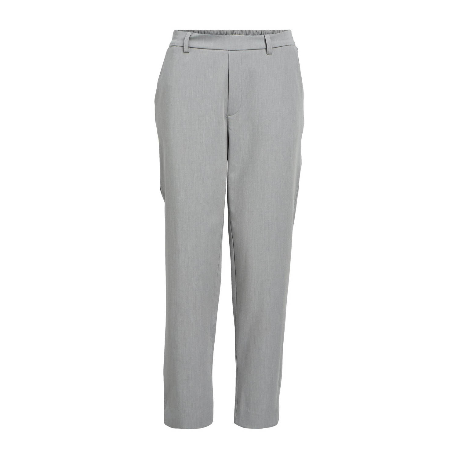 OBJECT cropped slim fit pantalon OBJCECILIE van gerecycled polyester grijs