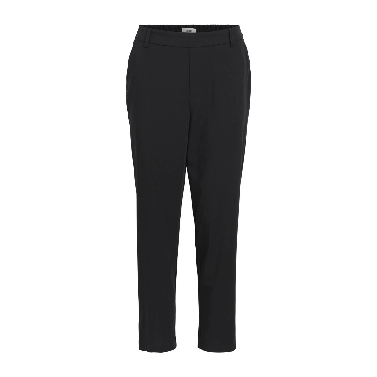 OBJECT cropped slim fit pantalon OBJCECILIE van polyester zwart