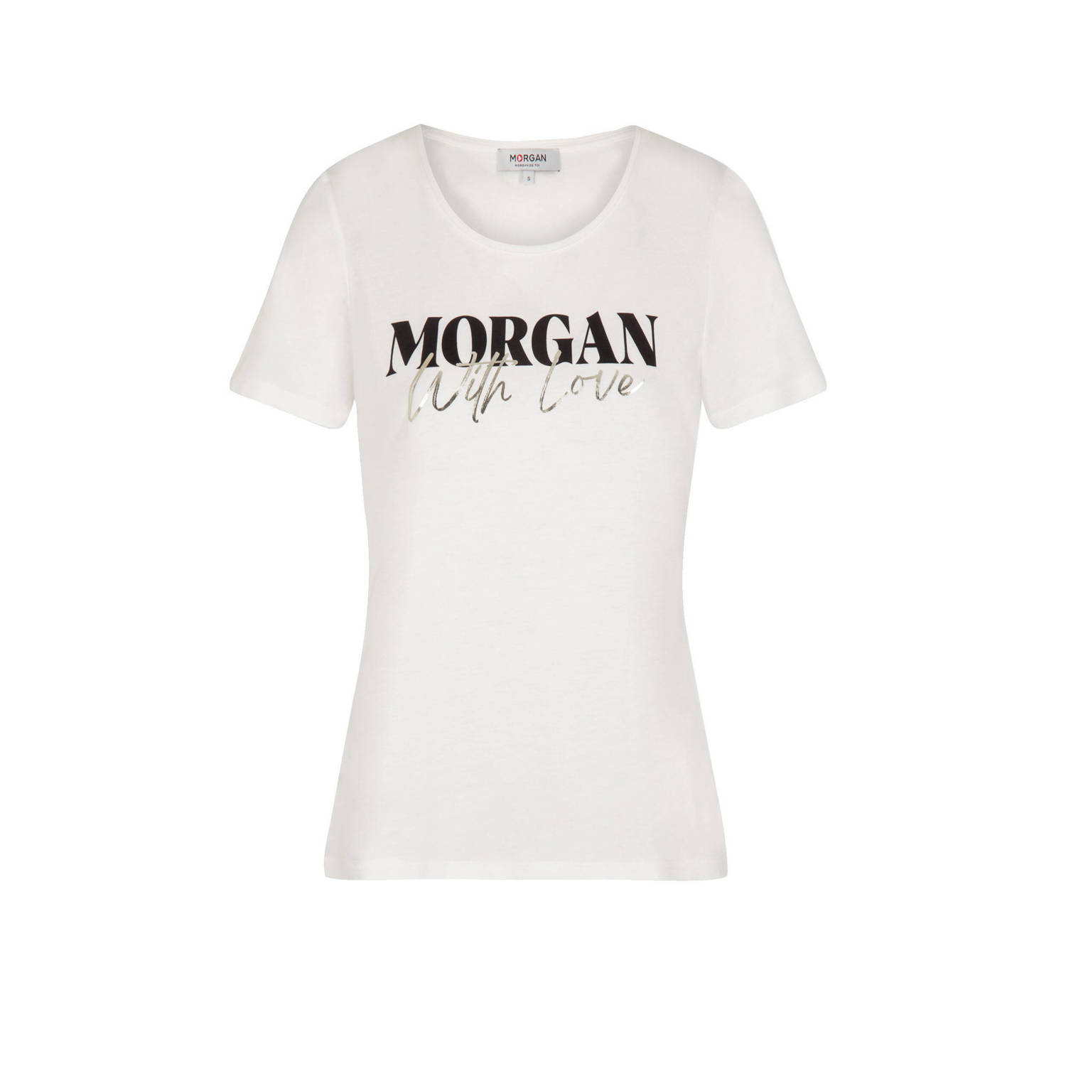 Morgan T-shirt met logo ecru