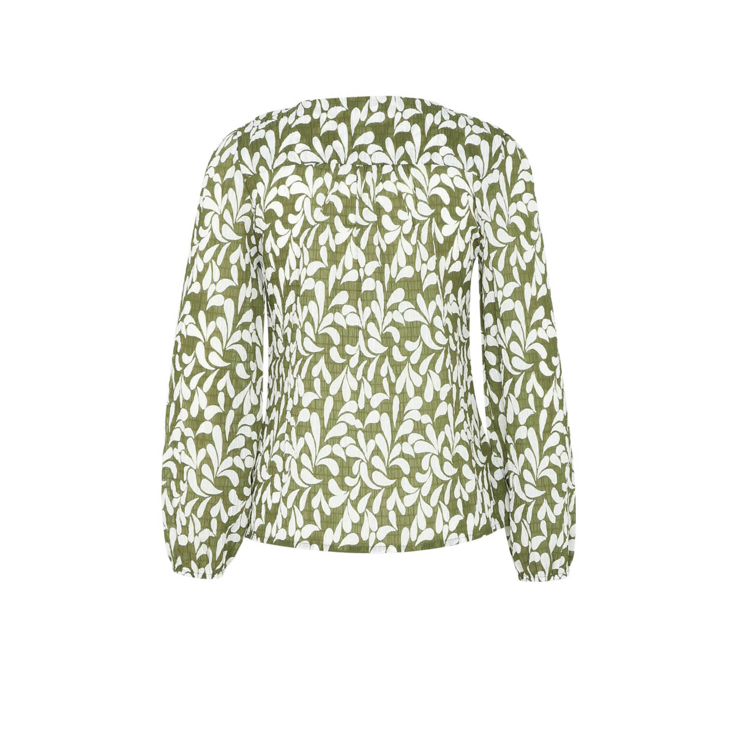 Cassis blouse met all over print olijfgroen