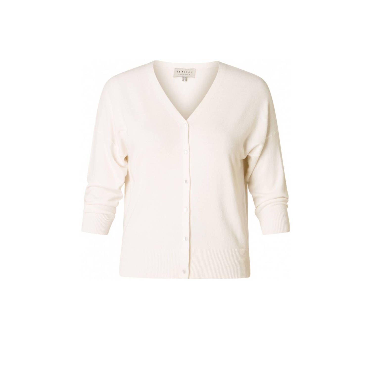 Ivy Beau fijngebreid vest Mercy ecru