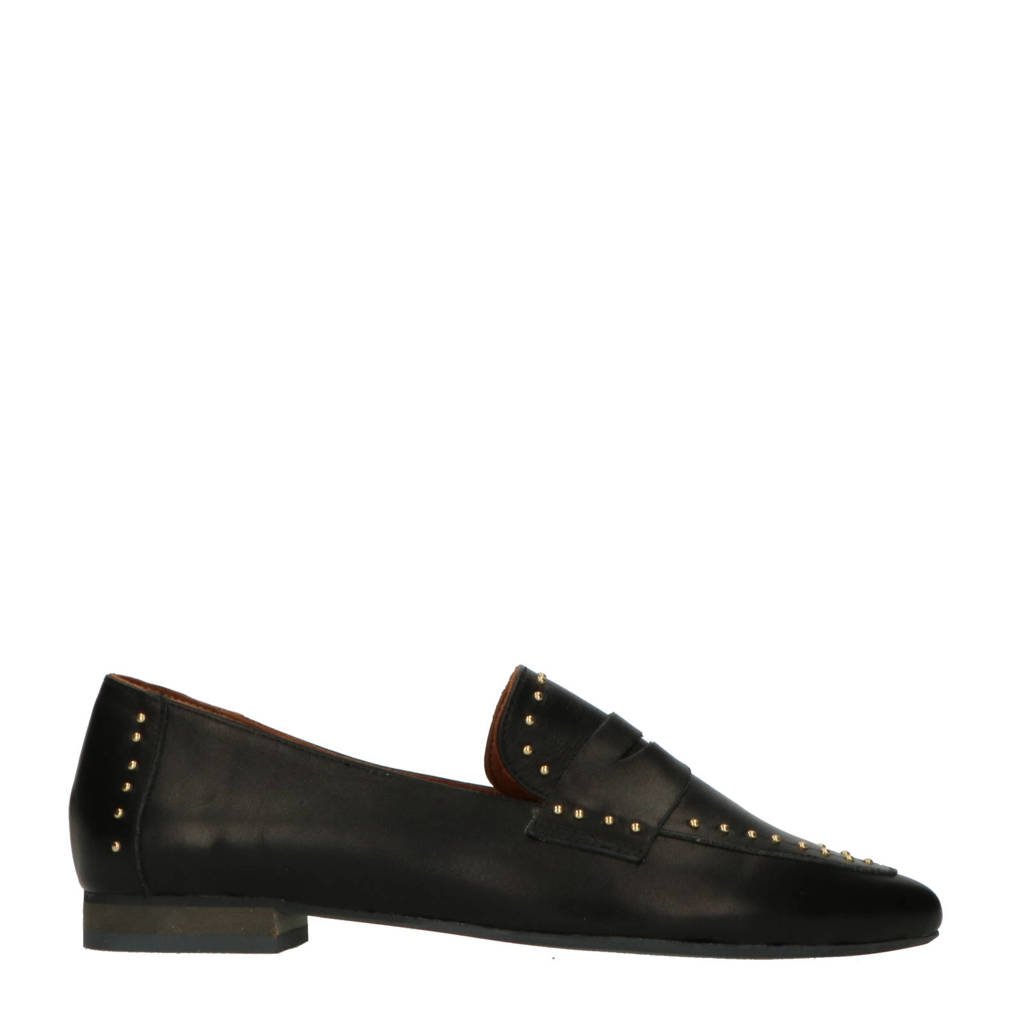 Babouche Perry leren loafers met studs zwart wehkamp