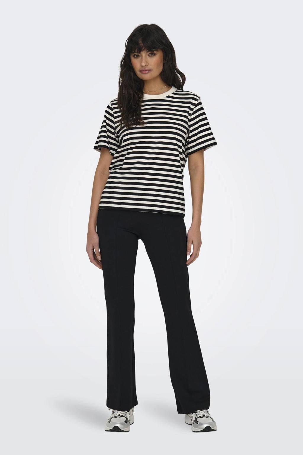 ONLY gestreept T-shirt zwart/wit