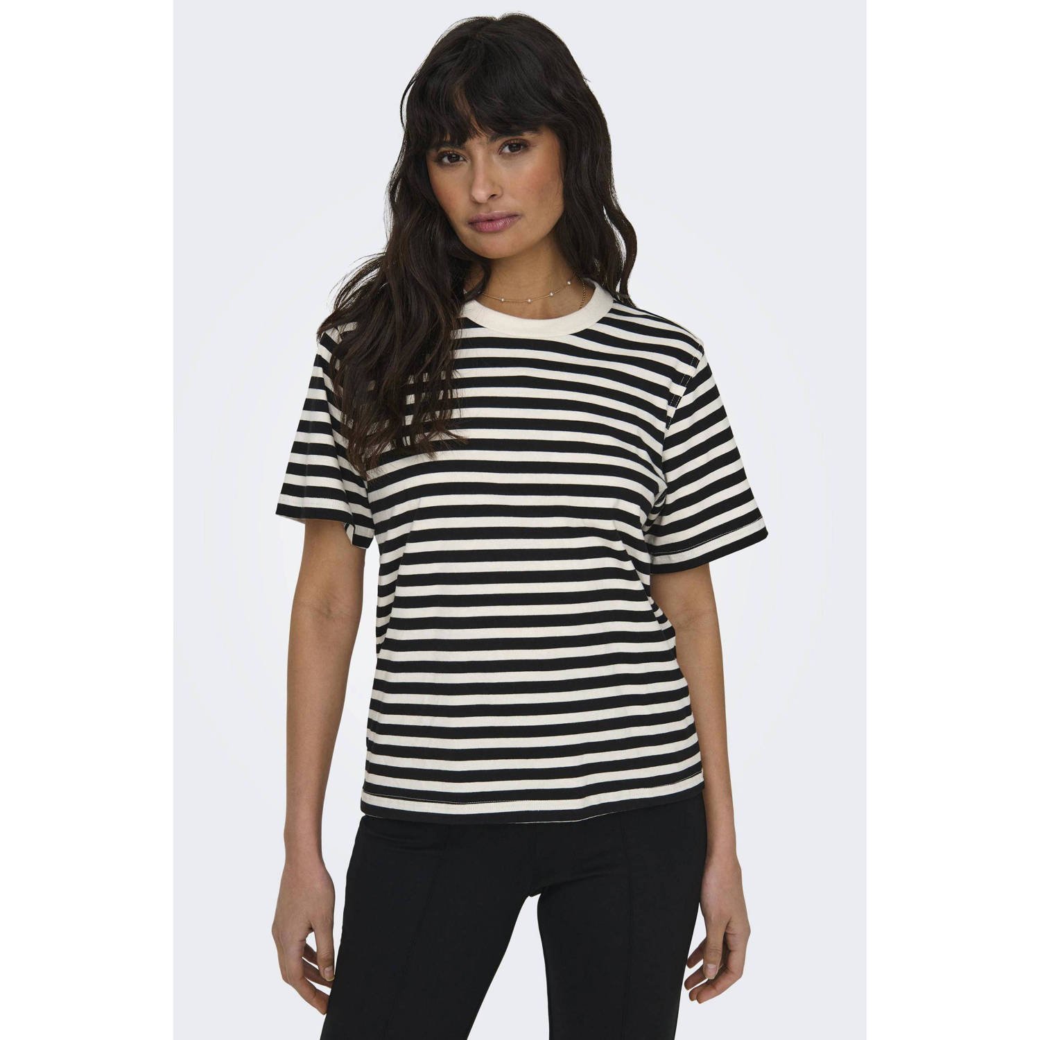 Only Shirt met korte mouwen ONLLIVINA S S STRIPE TEE JRS NOOS