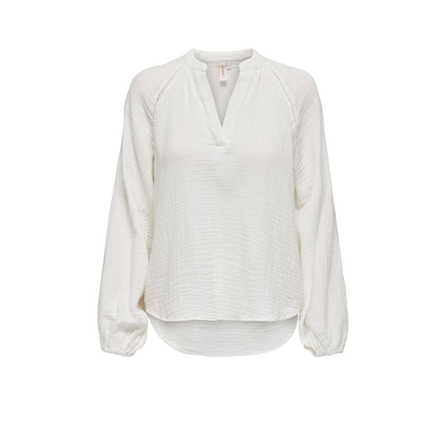 Only Lange Mouw V-Hals Blouse White Dames