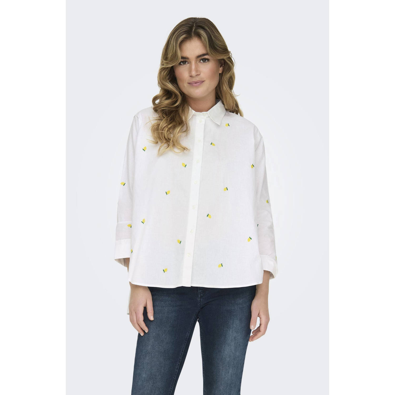 Only Boxy fit overhemdblouse van puur katoen model 'NEW LINA GRACE'