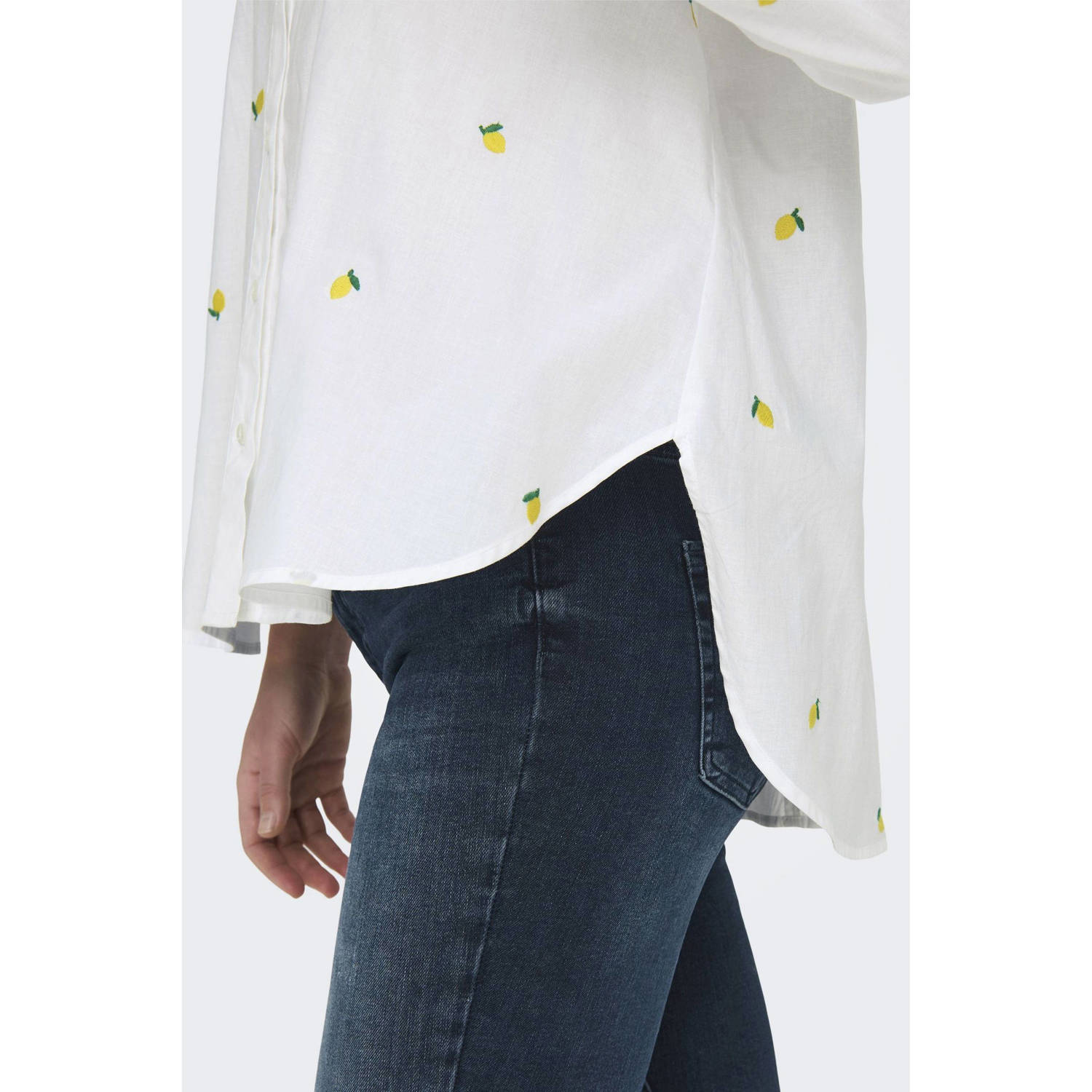 ONLY blouse wit geel groen