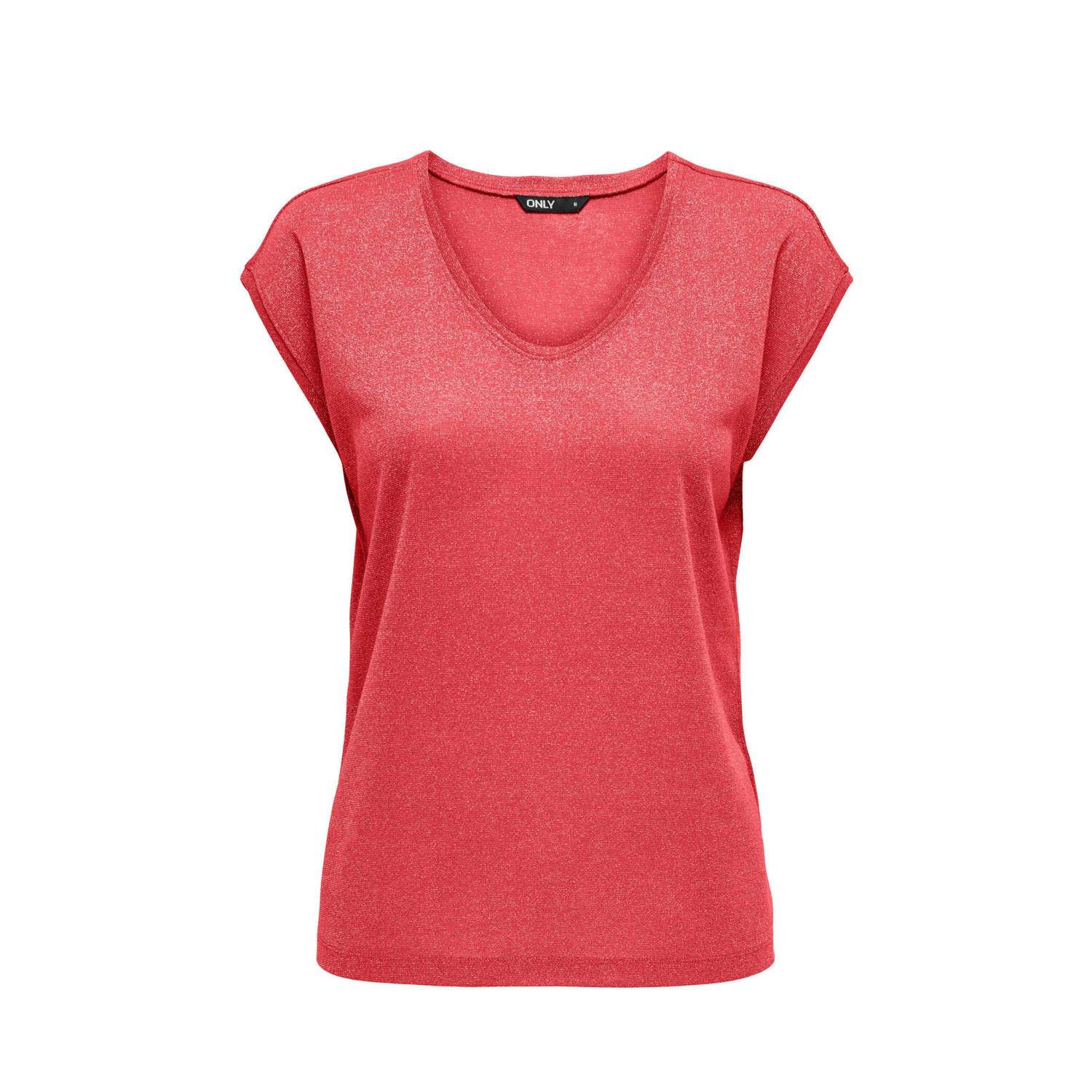 ONLY T-shirt ONLSILVERY rood