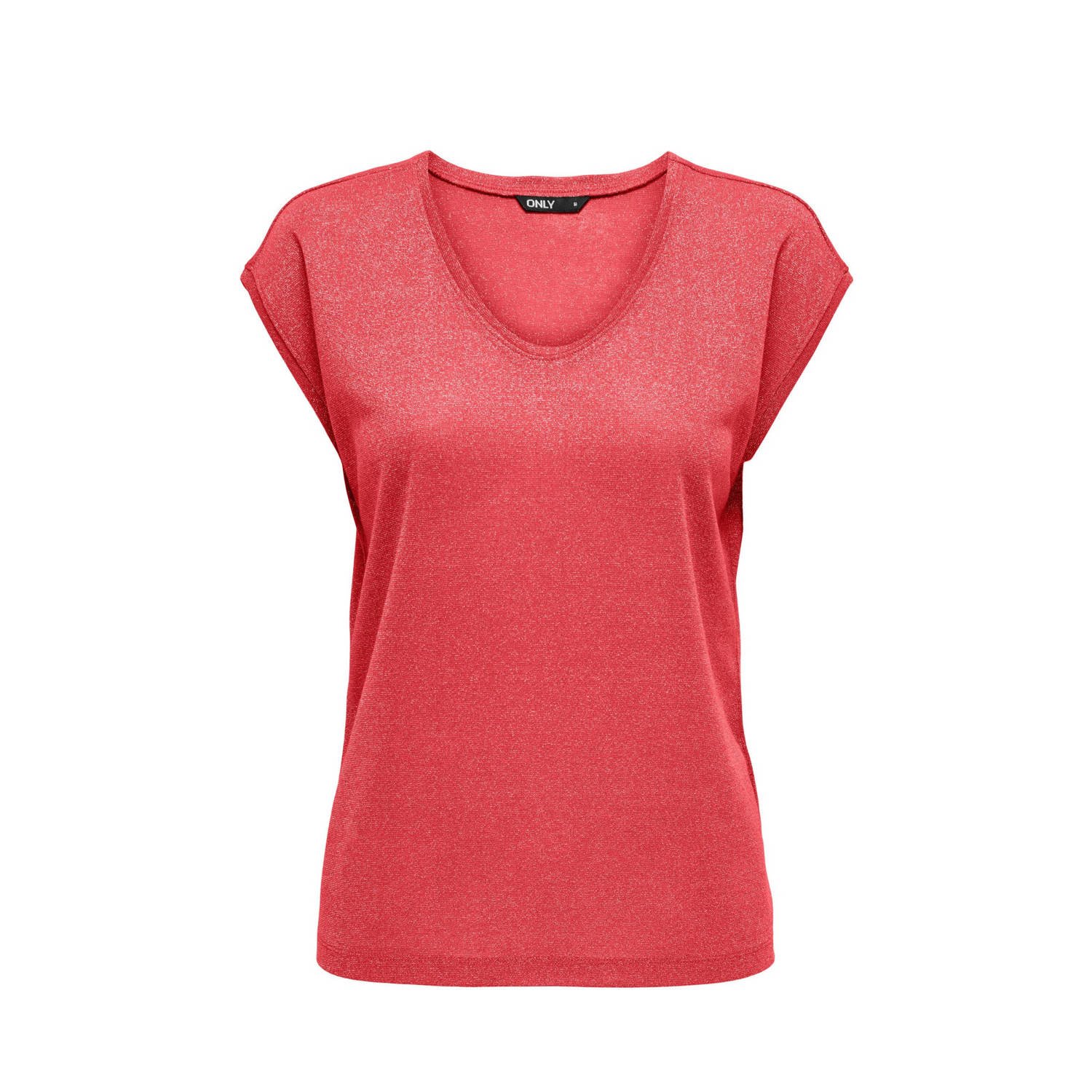 Only Silvery Lurex V-neck Top Dames