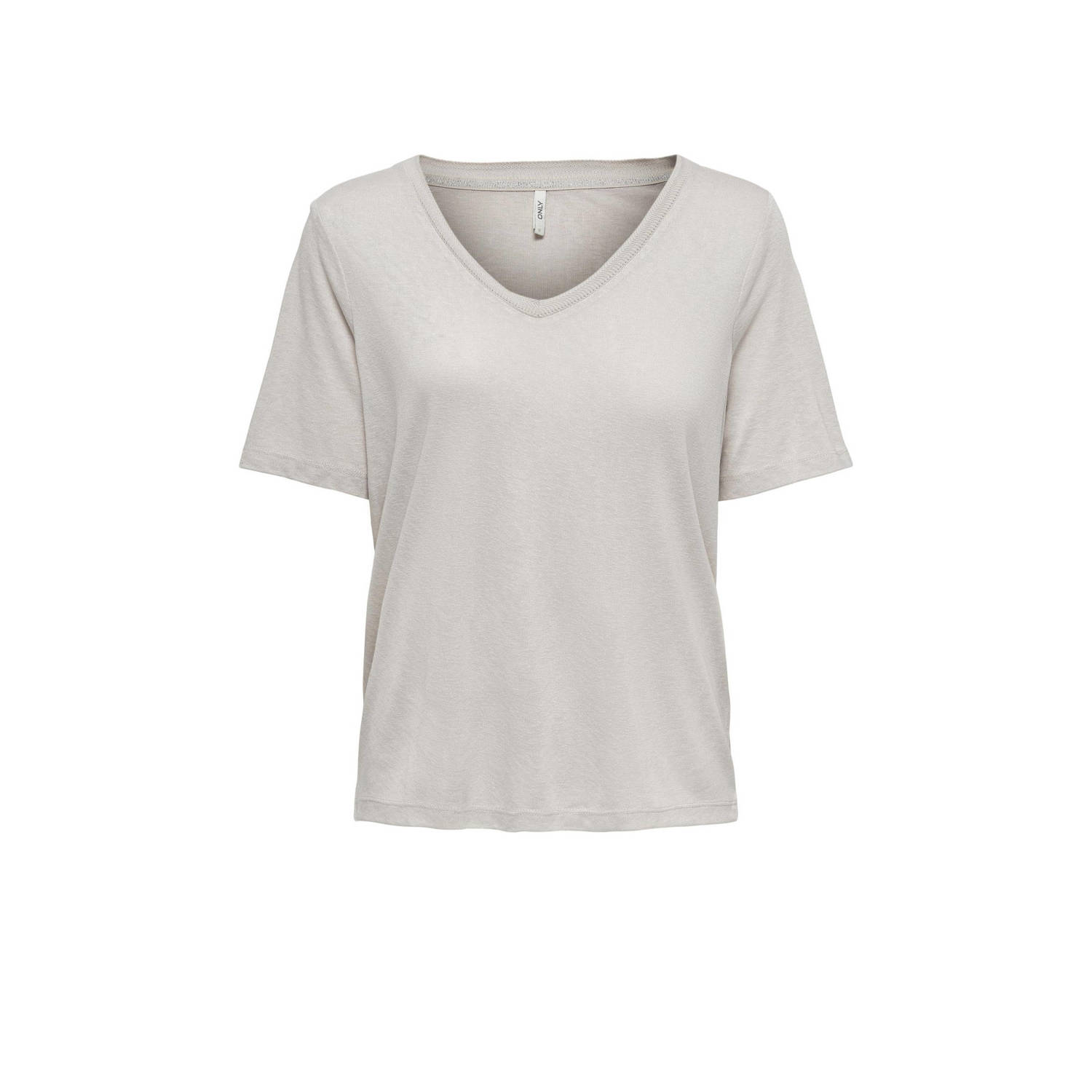 Only V-Hals T-Shirt Lente Zomer Collectie Gray Dames