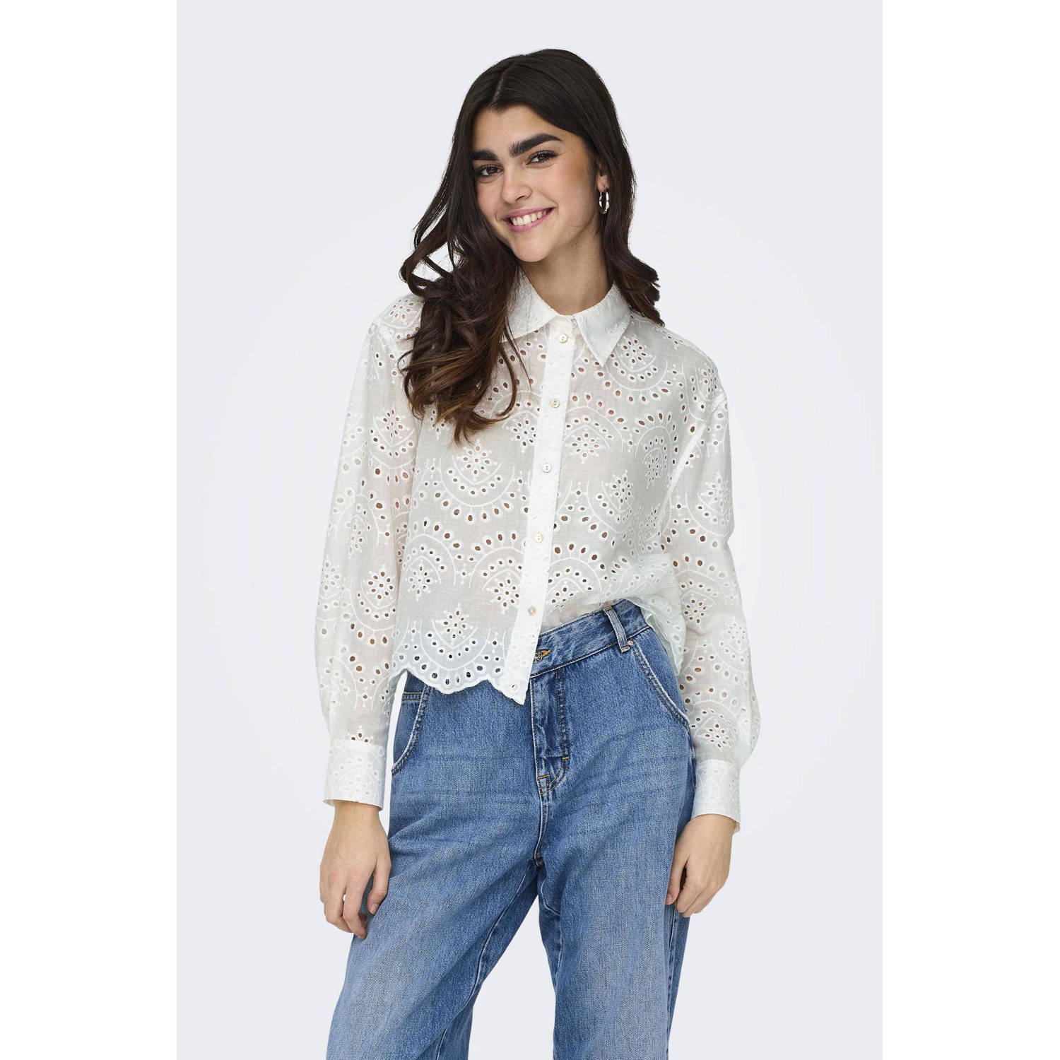 Only Relaxed fit overhemdblouse van puur katoen model 'VALAIS'