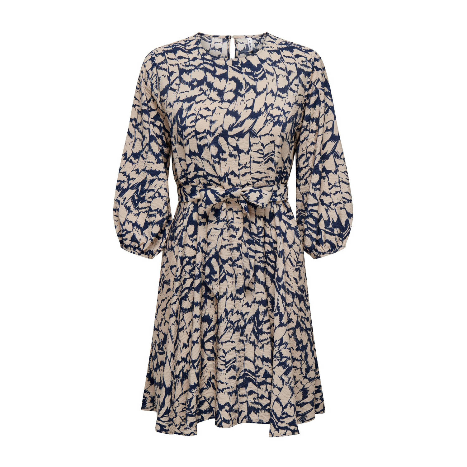 ONLY jurk ONLCELINA met all over print donkerblauw bruin