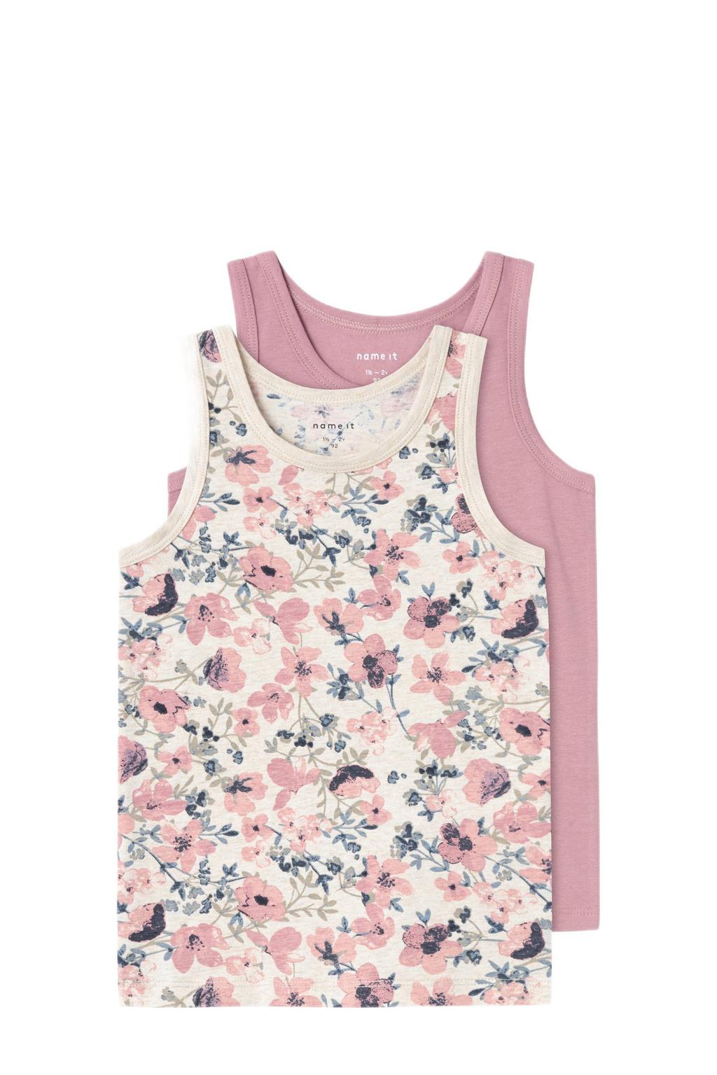 NAME IT MINI hemd - roze/ecru (set van 2)