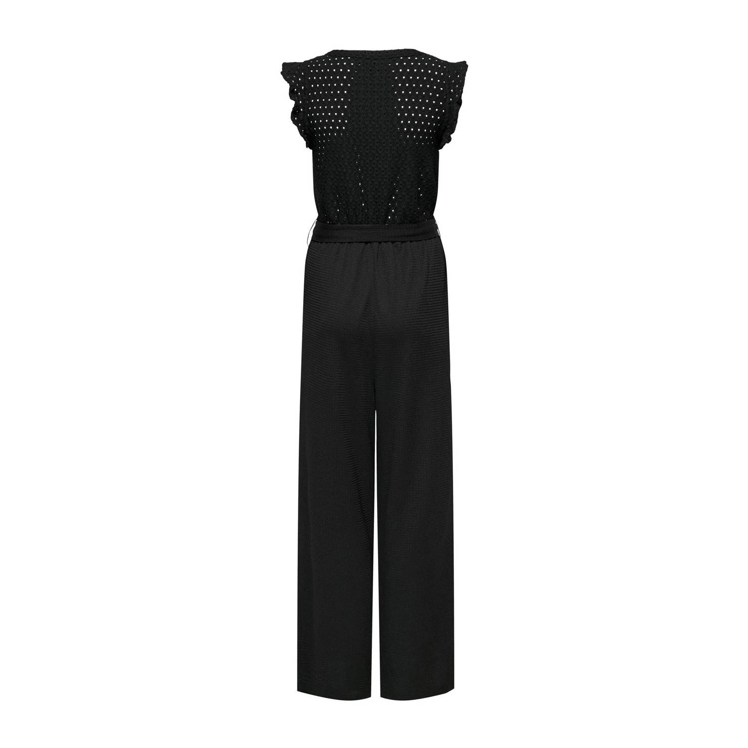 ONLY wide leg jumpsuit zwart broderie