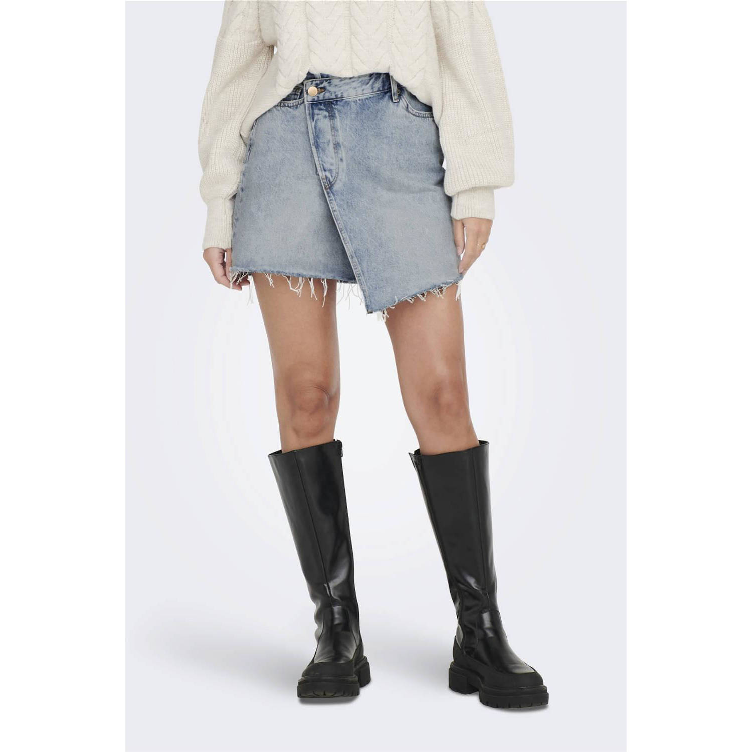 Only Jeansrok in wikkellook model 'KAT'