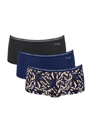 short (set van 3) blauw/zwart/ecru