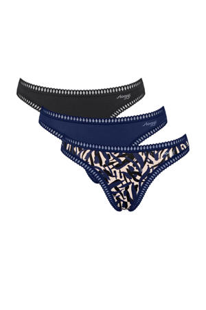 string (set van 3) blauw/zwart/ecru