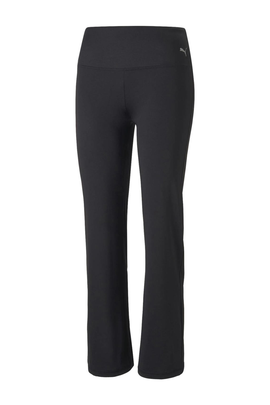 Zwarte dames Puma sportbroek van polyester met slim fit, high waist, elastische tailleband en effen