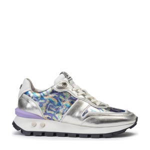 Blokki 01.17 leren sneakers zilver metallic