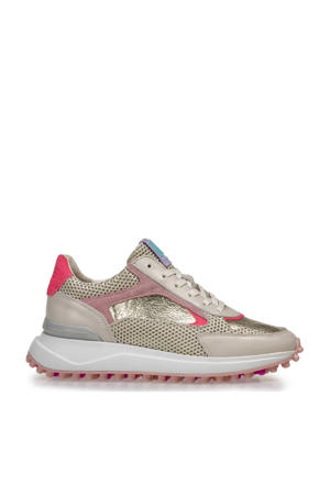  Noppi 19.03 leren sneakers naturel/paars