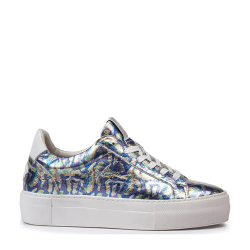 Floris van Bommel Vinni 05.42 leren sneakers blauw/paars metallic afbeelding