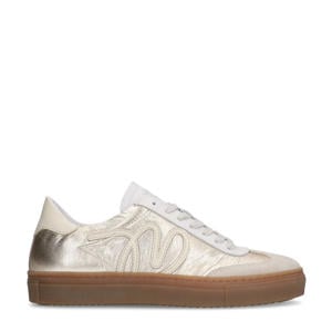 leren sneakers goud