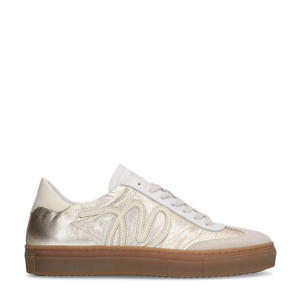 leren sneakers goud