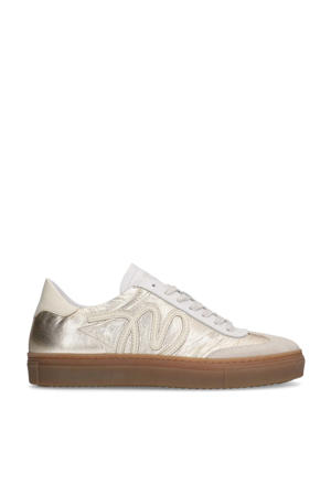 leren sneakers goud