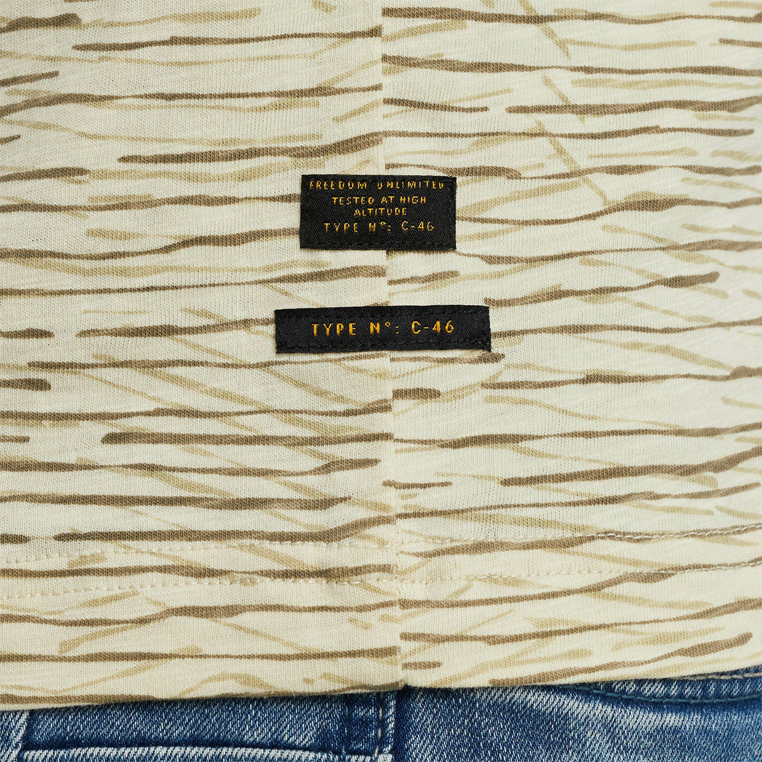 PME Legend regular fit T-shirt met all over print ecru