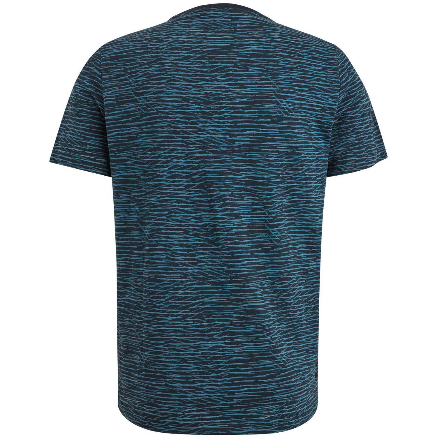 PME Legend regular fit T-shirt met all over print donkerblauw