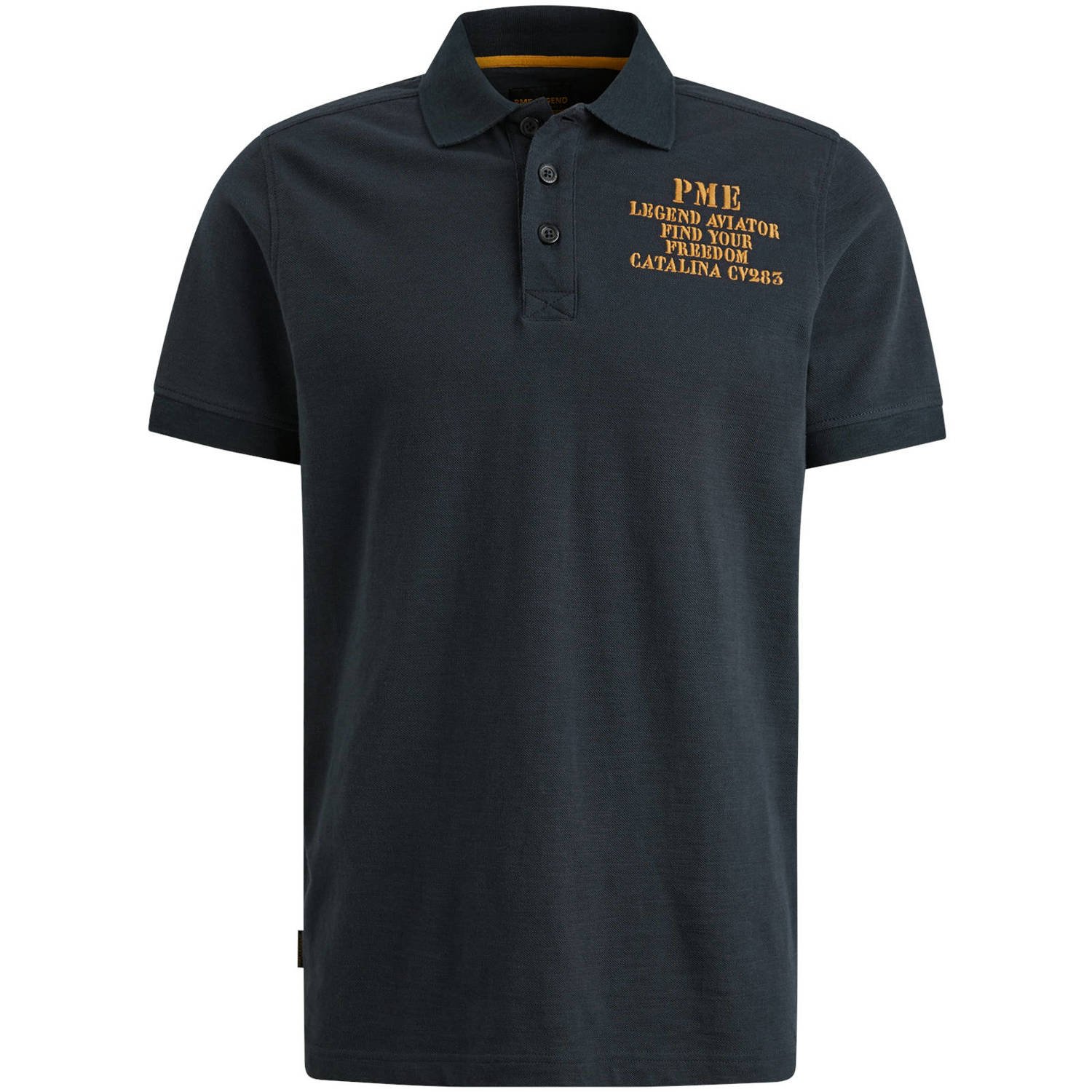 PME Legend Korte Mouw Pique Slub Polo Blue Heren