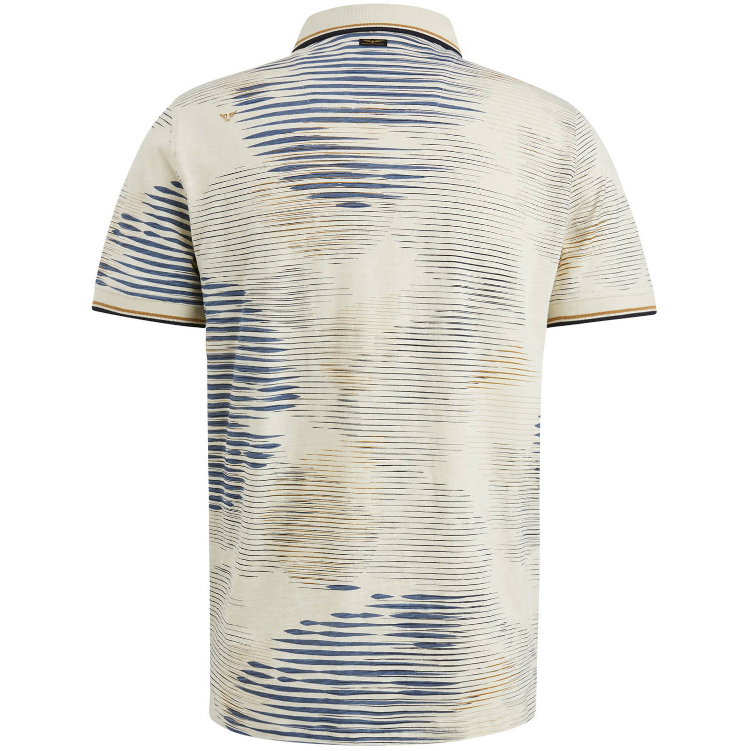 PME Legend regular fit polo met all over print ecru