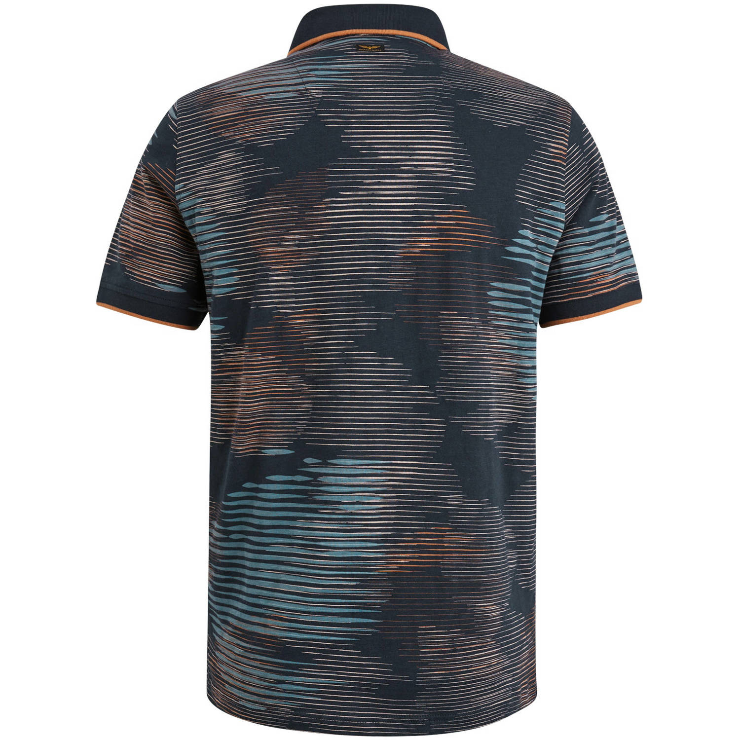 PME Legend regular fit polo met all over print donkerblauw
