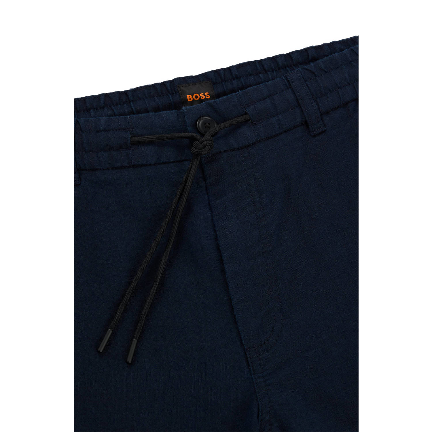 BOSS regular fit short linnen dark blue