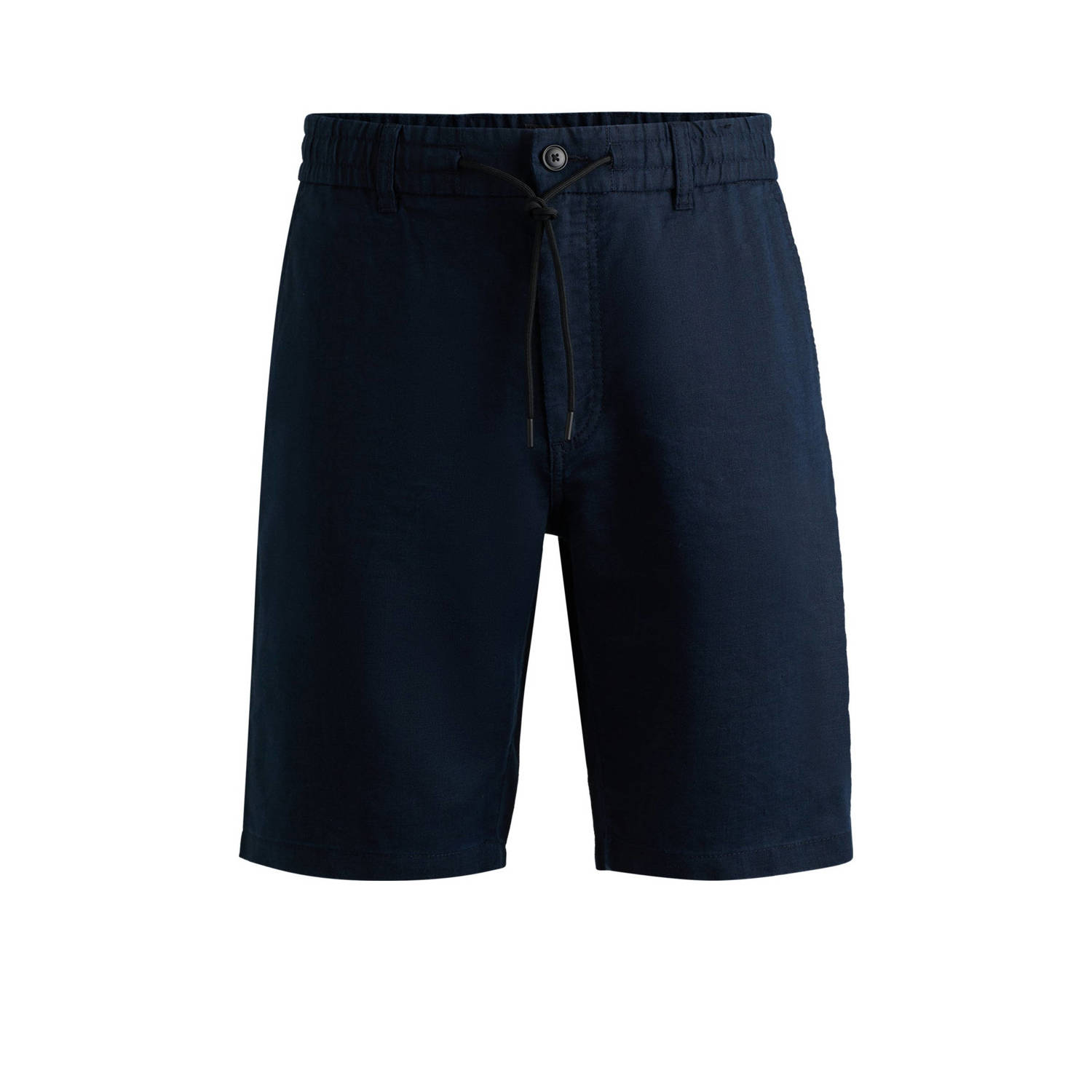 Hugo Boss Donkerblauwe Chino Shorts Linnenmix Blue Heren