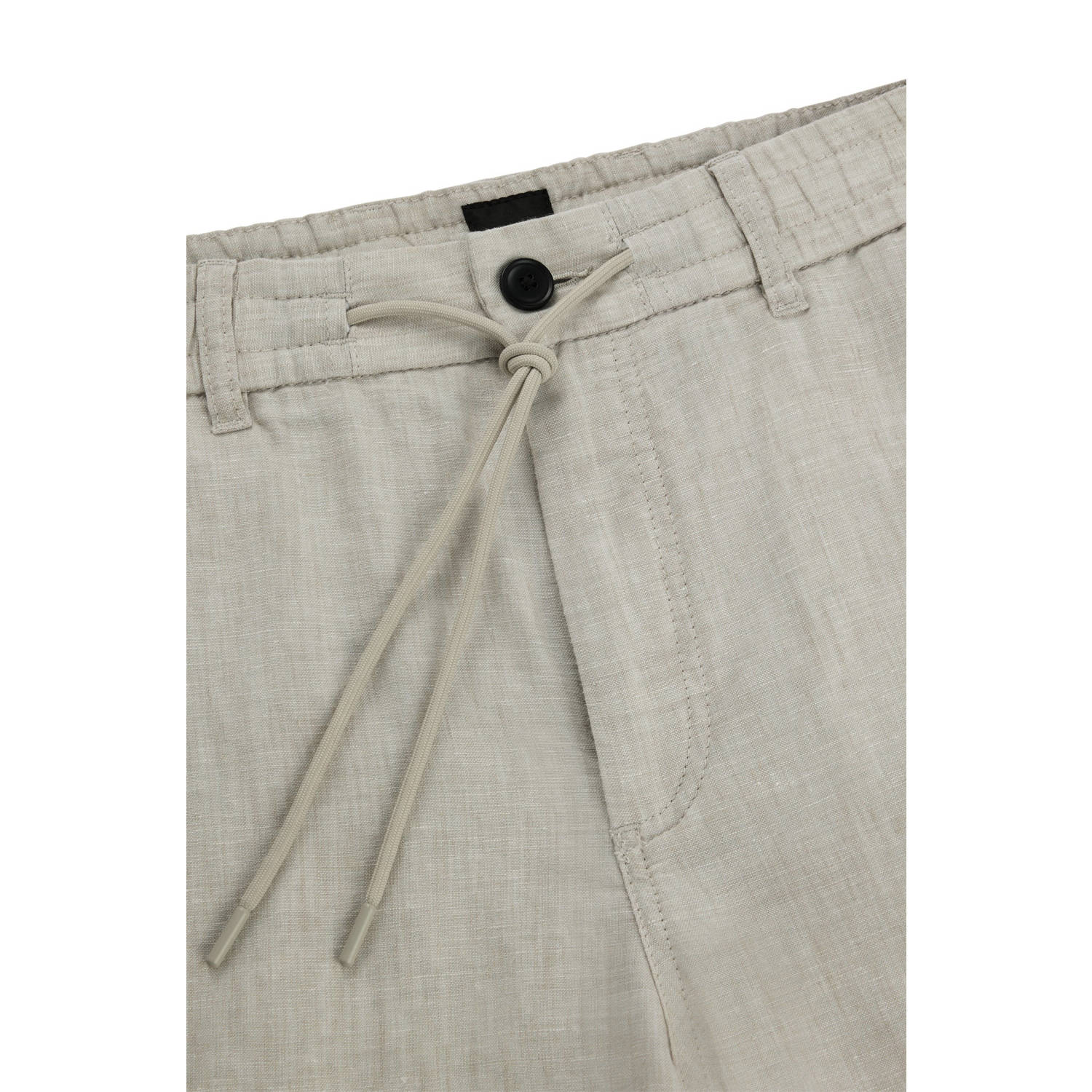 BOSS regular fit short linnen light beige