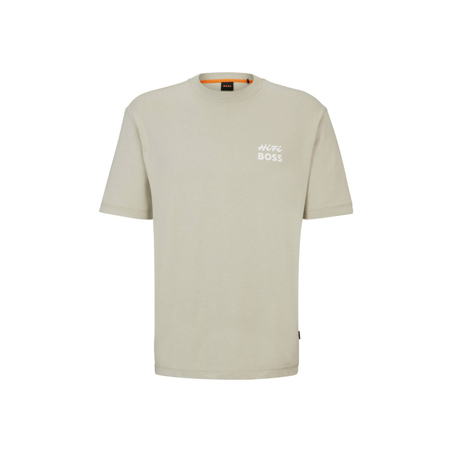 BOSS oversized T-shirt TE_RECORDS met backprint light beige