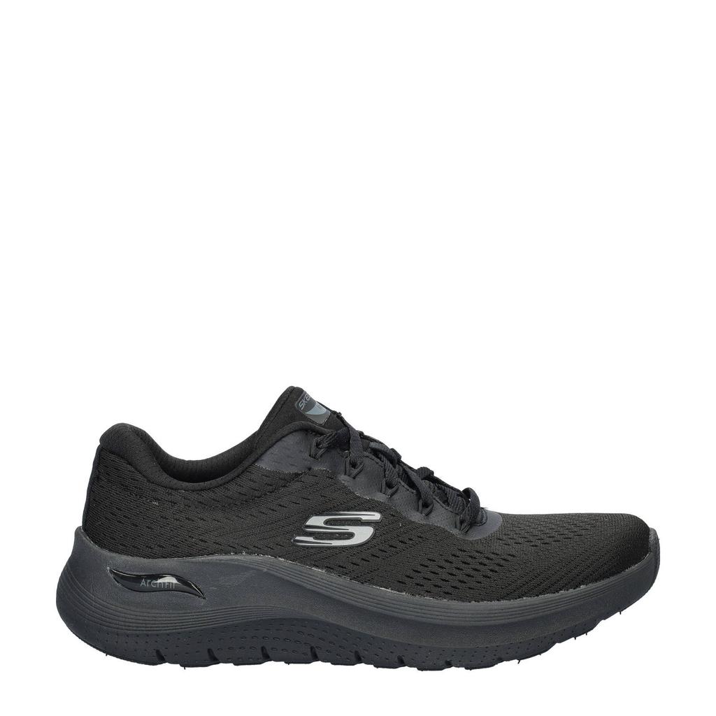 Zwarte dames Skechers Arch Fit 2.0 sneakers van textiel met veters