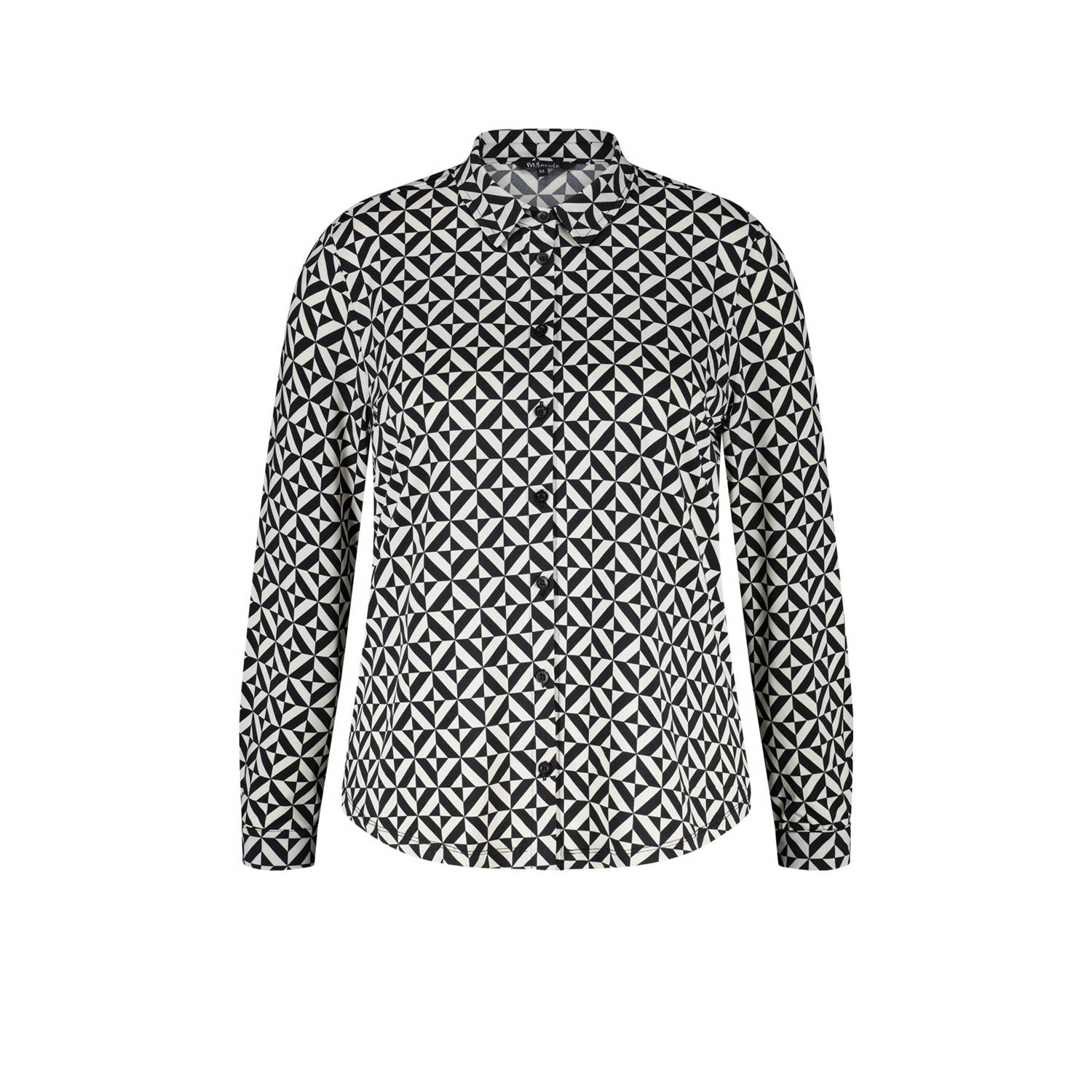 MS Mode blouse met all over print zwart wit