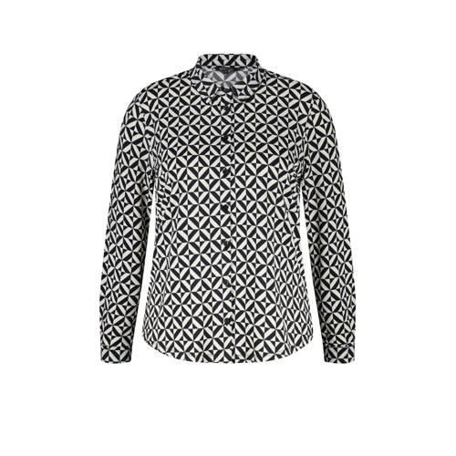 MS Mode blouse met all over print zwart/wit