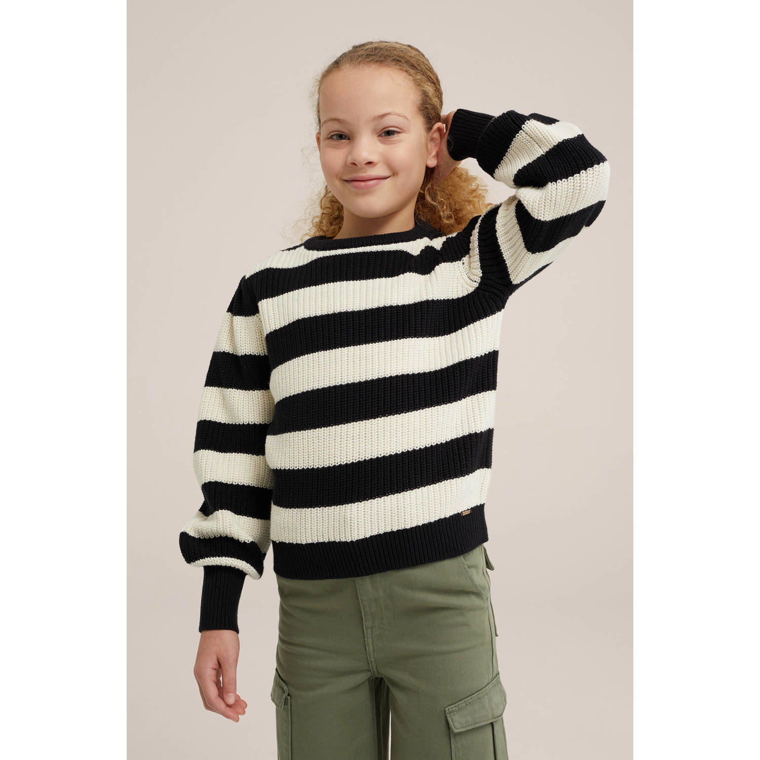 WE Fashion gestreepte trui zwart wit