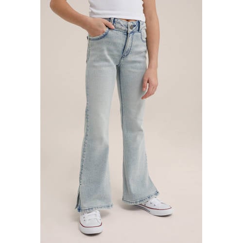 WE Fashion Blue Ridge skinny flared jeans light blue denim